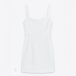 NWT Zara White Sleeveless Dress with bows - XS